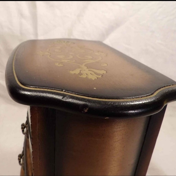 Vintage Jewelry Music Box with 3 drawers 7.5" - Picture 8 of 9